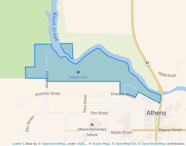 walking in Erbach Park map in Athens