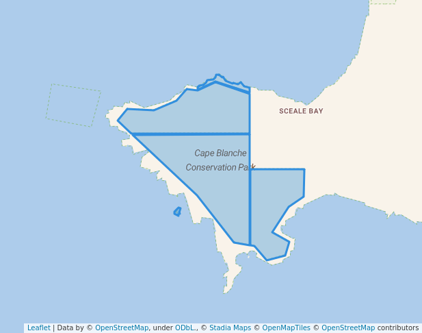 walking in Cape Blanche Conservation Park map in Sceale Bay