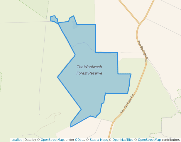 walking in The Woolwash Forest Reserve map in Furner