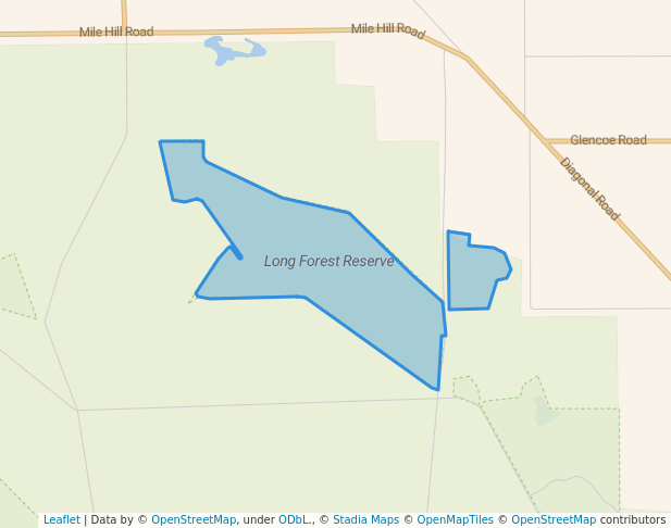 walking in Long Forest Reserve map in Furner