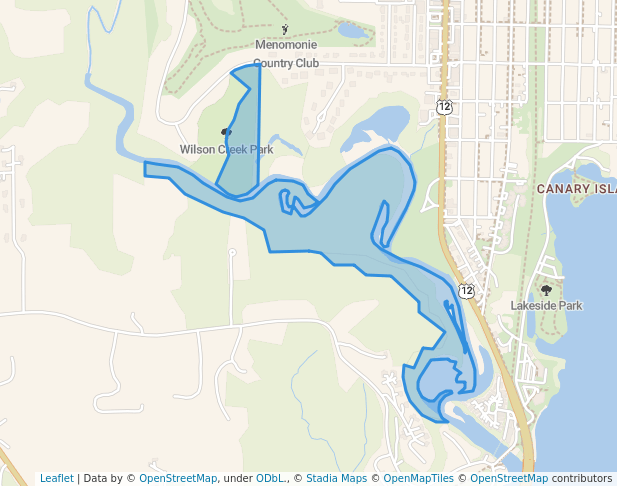 walking in Wilson Creek Park map in Menomonie