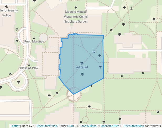 walking in Art Quad map in Upland