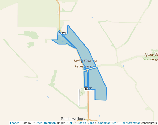 walking in Dering Flora and Fauna Reserve map in Patchewollock