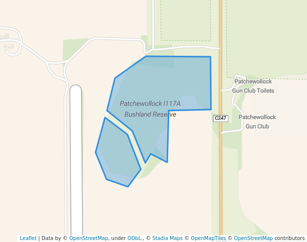 walking in Patchewollock I117A Bushland Reserve map in Patchewollock