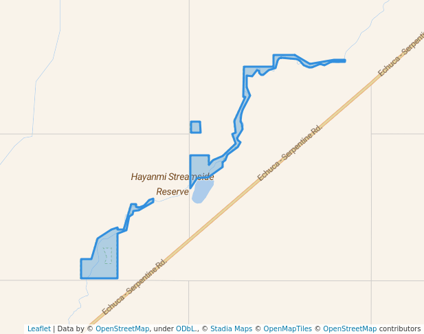 walking in Hayanmi Streamside Reserve map in Calivil