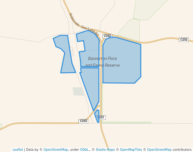 walking in Bannerton Flora and Fauna Reserve map in Wemen