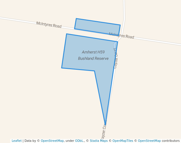 walking in Amherst H59 Bushland Reserve map in Dunach