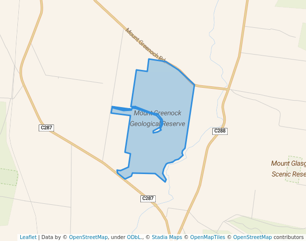 walking in Mount Greenock Geological Reserve map in Dunach