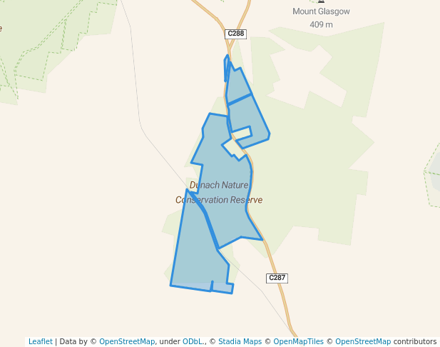 walking in Dunach Nature Conservation Reserve map in Clunes