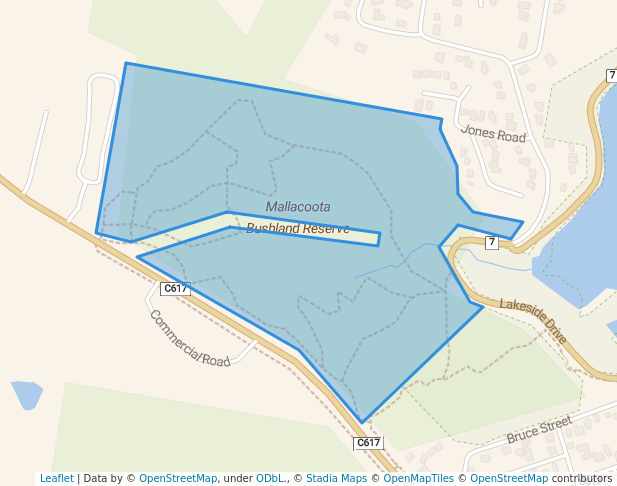 walking in Mallacoota Bushland Reserve map in Mallacoota