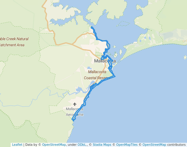 walking in Mallacoota Coastal Reserve map in Mallacoota