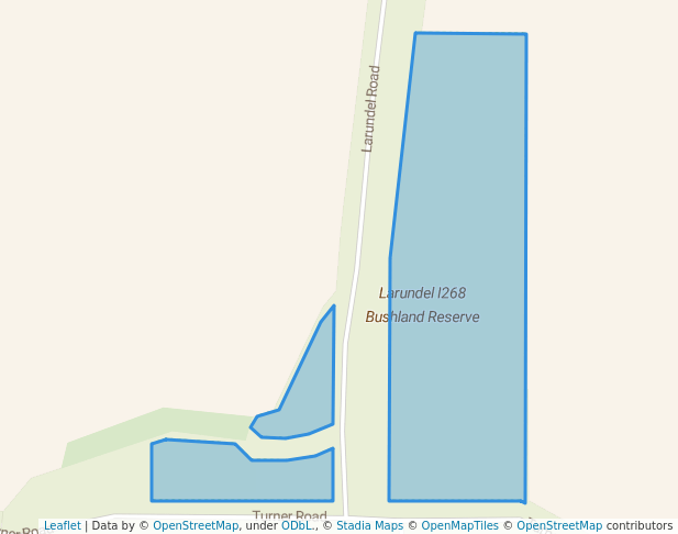 walking in Larundel I268 Bushland Reserve map in Bolton