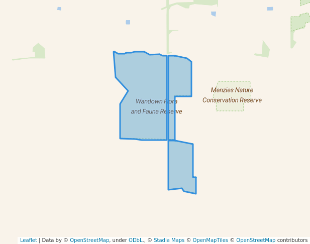 walking in Wandown Flora and Fauna Reserve map in Wemen