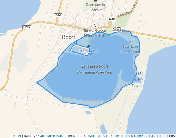 walking in Little Lake Boort Recreation Area Park map in Boort