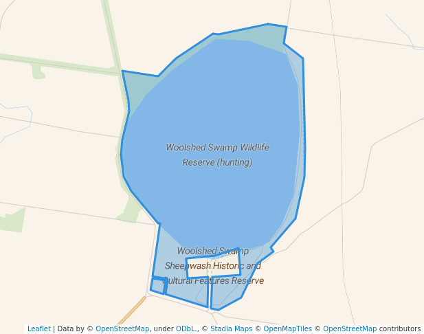 walking in Woolshed Swamp Wildlife Reserve (hunting) map in Boort