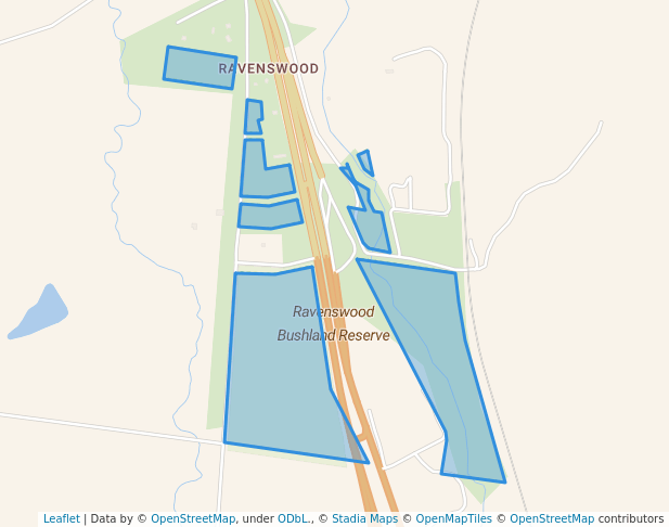 walking in Ravenswood Bushland Reserve map in Harcourt