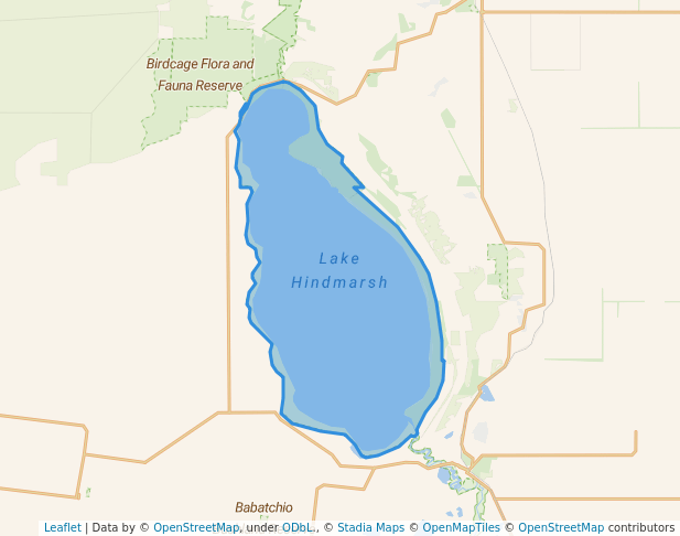 walking in Lake Hindmarsh Lake Reserve map in Jeparit
