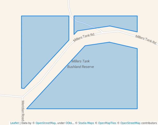 walking in Millers Tank Bushland Reserve map in Bolton