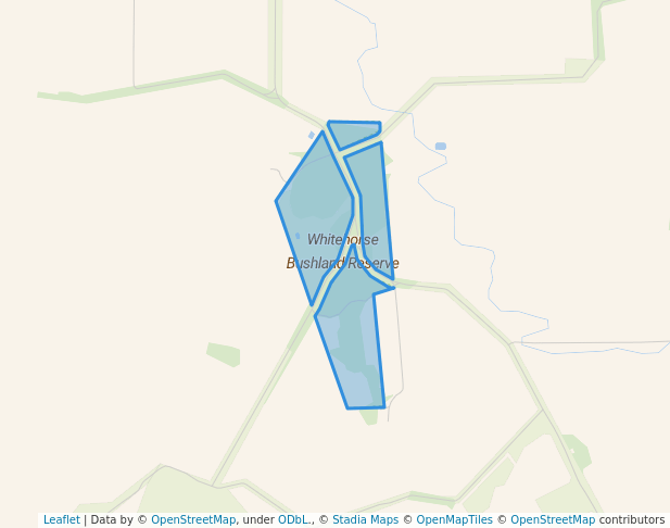 walking in Whitehorse Bushland Reserve map in Patchewollock