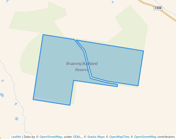 walking in Bruarong Bushland Reserve map in Yackandandah