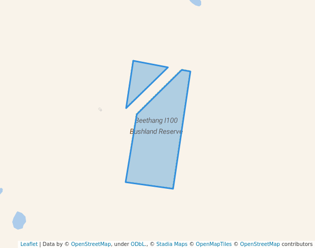 walking in Beethang I100 Bushland Reserve map in Ebden