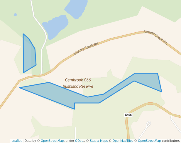 walking in Gembrook G66 Bushland Reserve map in Dewhurst