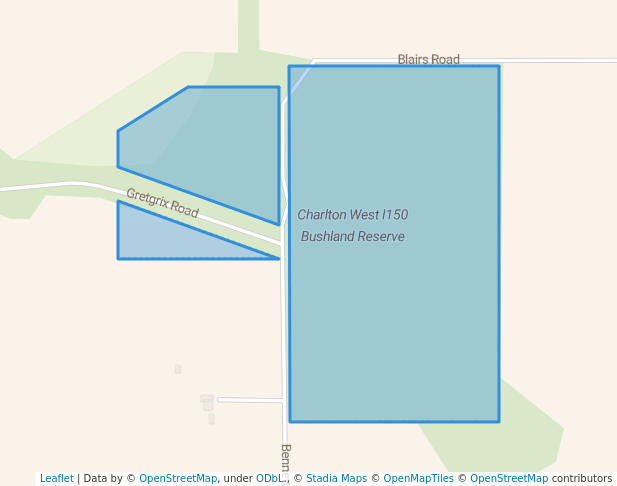 walking in Charlton West I150 Bushland Reserve map in Jeruk