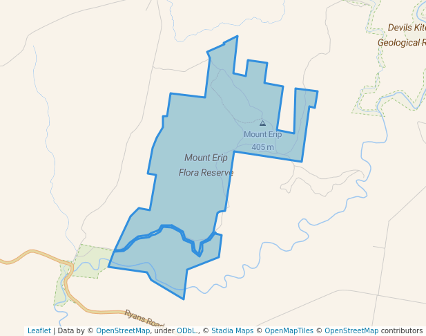 walking in Mount Erip Flora Reserve map in Linton