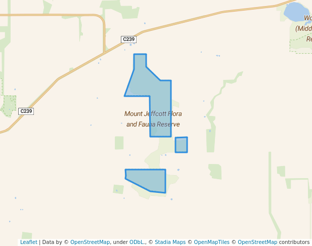 walking in Mount Jeffcott Flora and Fauna Reserve map in Laen
