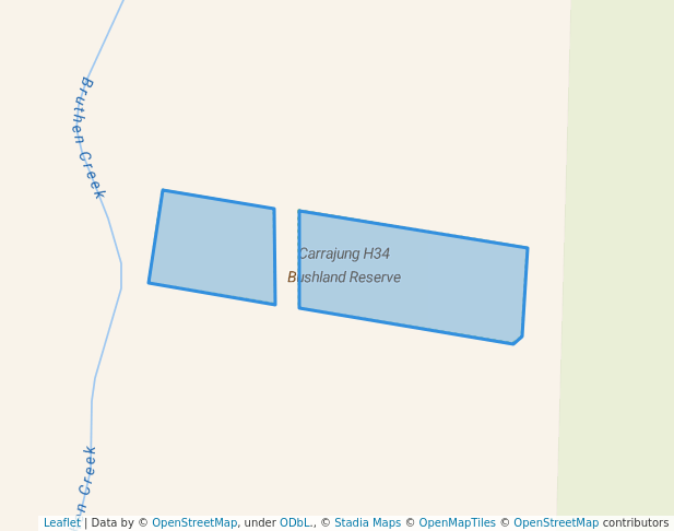 walking in Carrajung H34 Bushland Reserve map in Flynn
