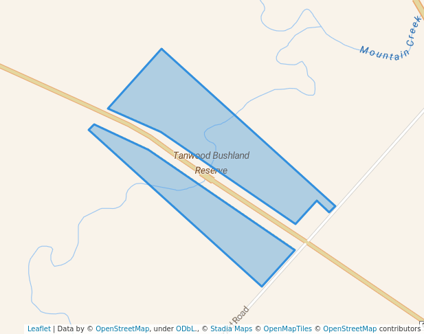 walking in Tanwood Bushland Reserve map in Tanwood
