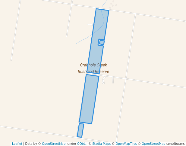 walking in Crabhole Creek Bushland Reserve map in Goornong