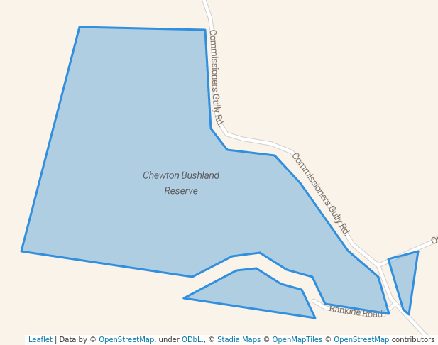 walking in Chewton Bushland Reserve map in Yapeen