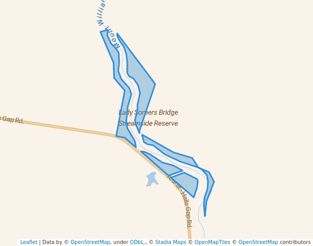 walking in Lady Somers Bridge Streamside Reserve map in Pomonal