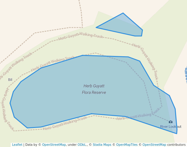walking in Herb Guyatt Flora Reserve map in Wurruk