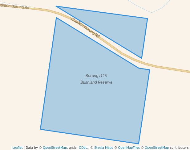 walking in Borung I119 Bushland Reserve map in Mysia