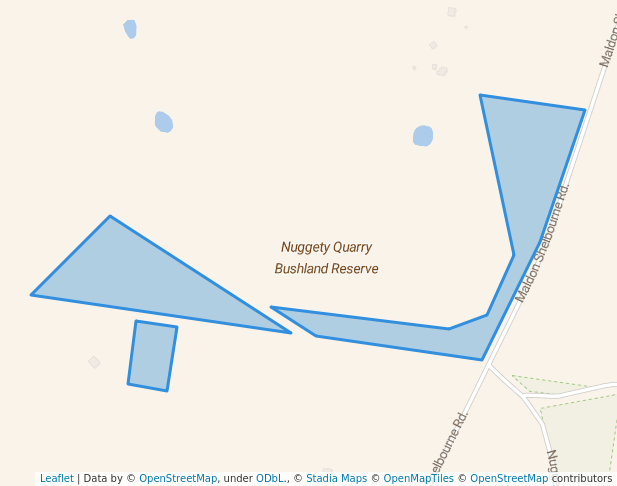 walking in Nuggety Quarry Bushland Reserve map in Maldon