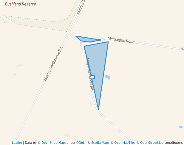 walking in Nuggety Bushland Reserve map in Maldon