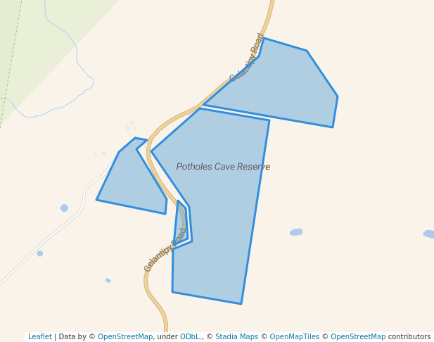 walking in Potholes Cave Reserve map in Yalmy