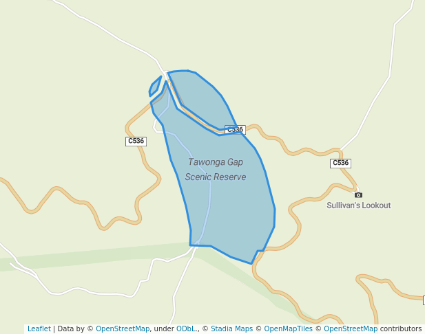 walking in Tawonga Gap Scenic Reserve map in Smoko