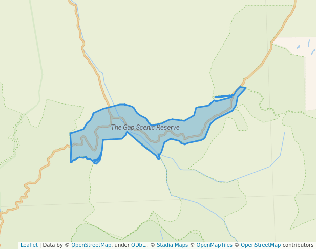 walking in The Gap Scenic Reserve map in Bendoc