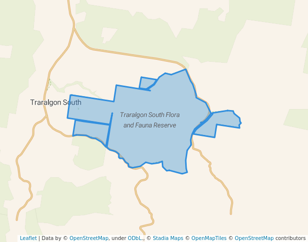 walking in Traralgon South Flora and Fauna Reserve map in Flynn