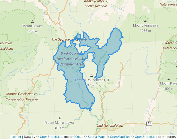 walking in Errinundra National Park map in Goongerah