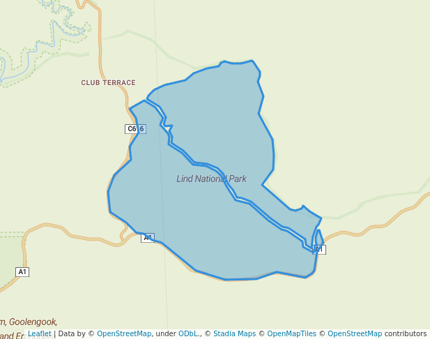 walking in Lind National Park map in Bemm River