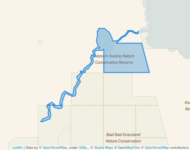 walking in Yassom Swamp Nature Conservation Reserve map in Appin