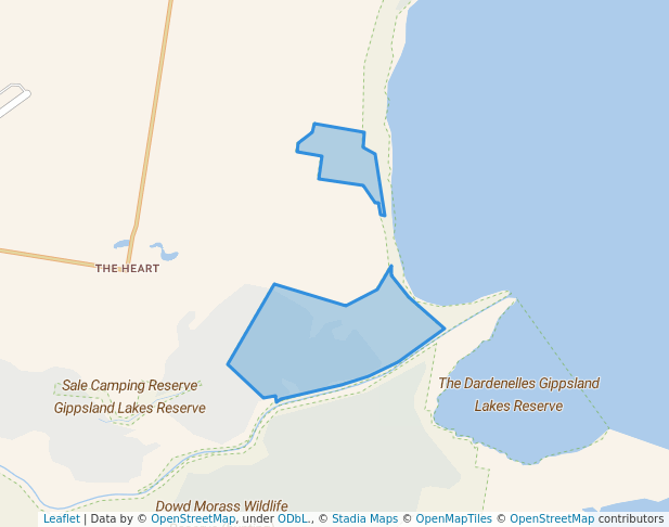 walking in Heart Morass Wildlife Reserve (hunting) map in Lake Wellington