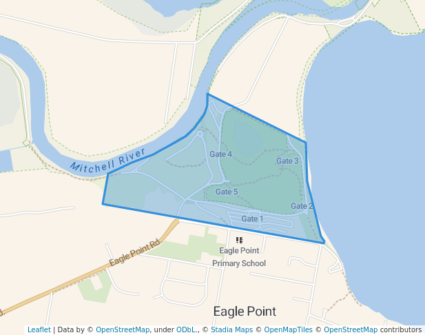 walking in Eagle Point Gippsland Lakes Reserve map in Eagle Point