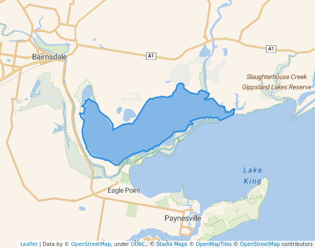 walking in Jones Bay Gippsland Lakes Reserve map in Broadlands