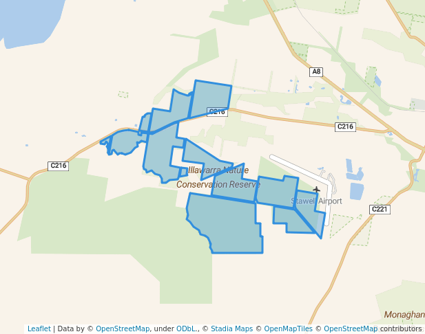 walking in Illawarra Nature Conservation Reserve map in Pomonal