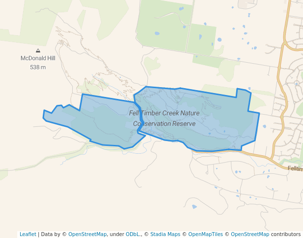 walking in Fell Timber Creek Nature Conservation Reserve map in Wodonga